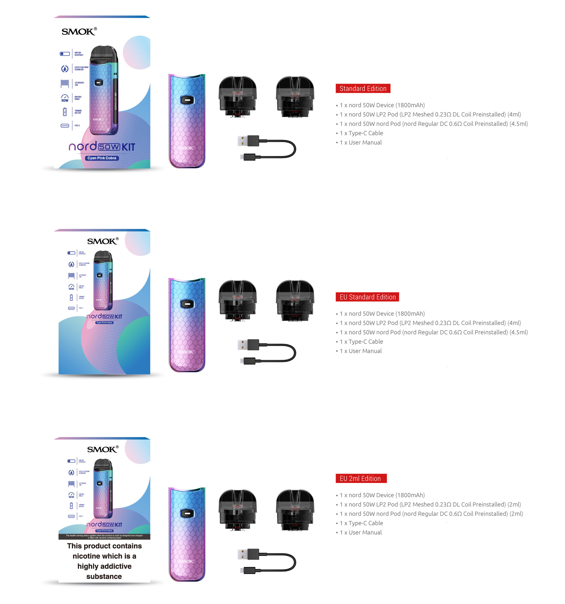 Smok Nord 50W Pod Mod Elektronik Sigara