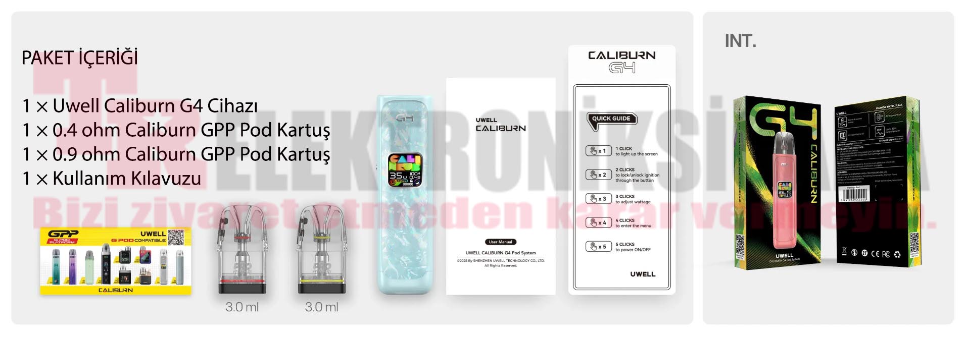  Uwell Caliburn G4 Pod Mod Electronic Cigarette