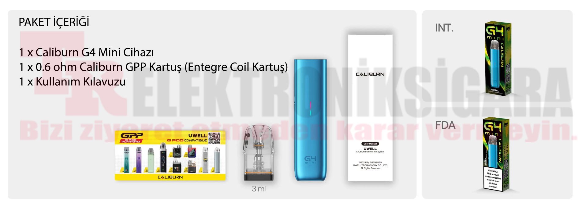  Uwell Caliburn G4 Mini Pod Mod Electronic Cigarette