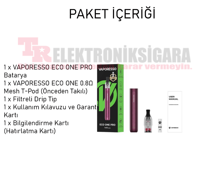 Vaporesso Eco One Pro Pod Kit Elektronik Sigara 1400mAh