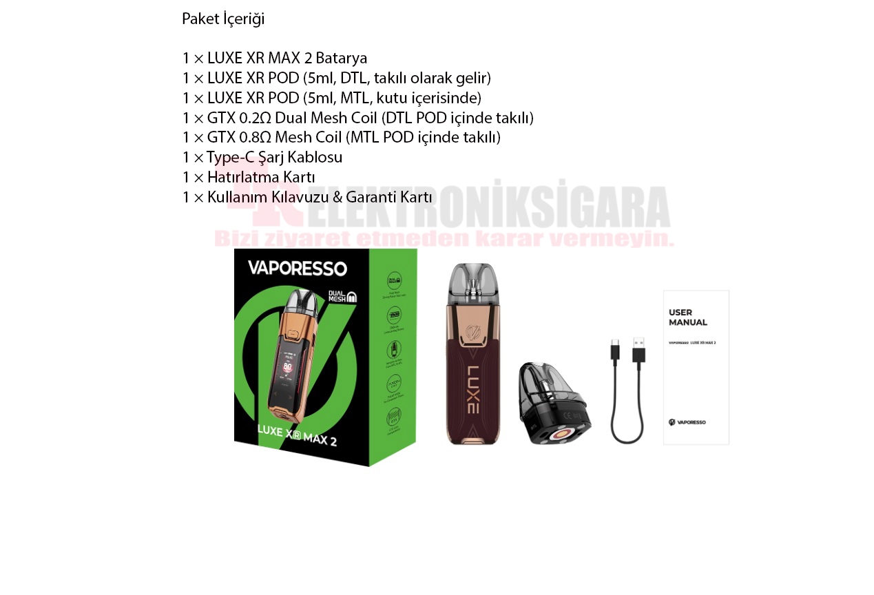 Vaporesso LUXE XR Max 2 Pod Mod Electronic Cigarette