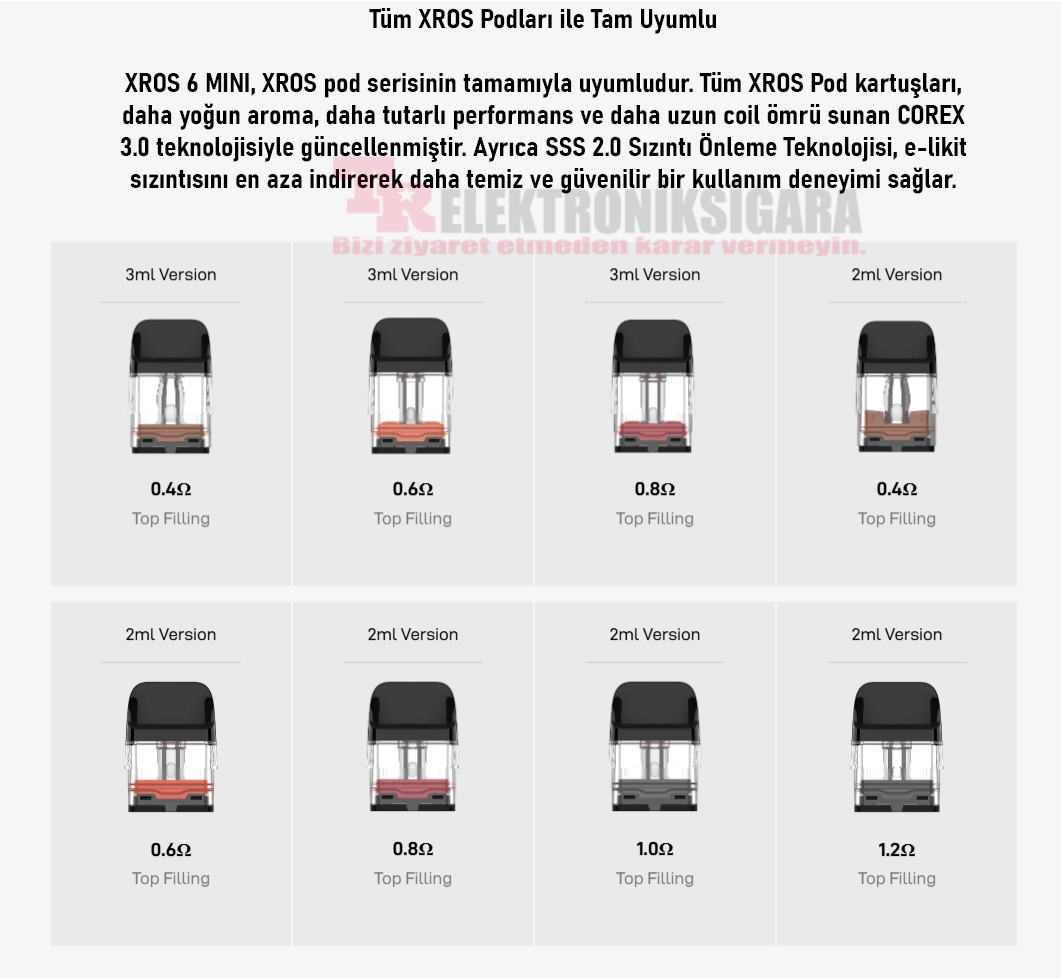 Vaporesso Xros 6 Mini Pod Kit 30W Elektronik Sigara  