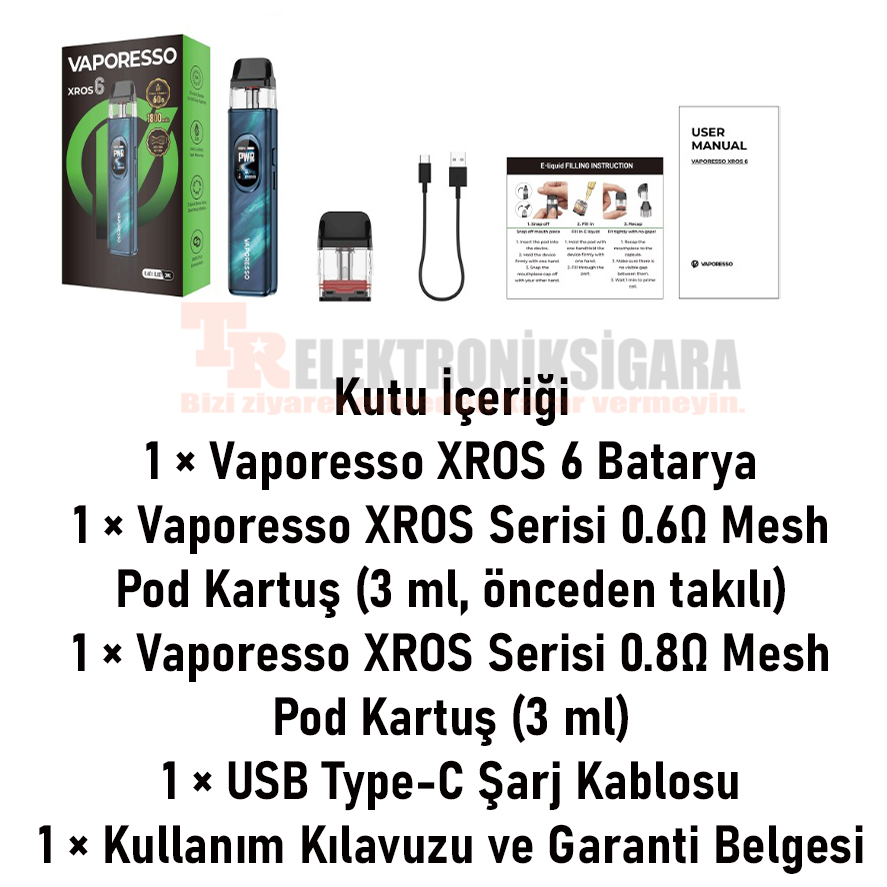 Vaporesso Xros 6 Pod Mod Kit Elektronik Sigara 1800mAh 