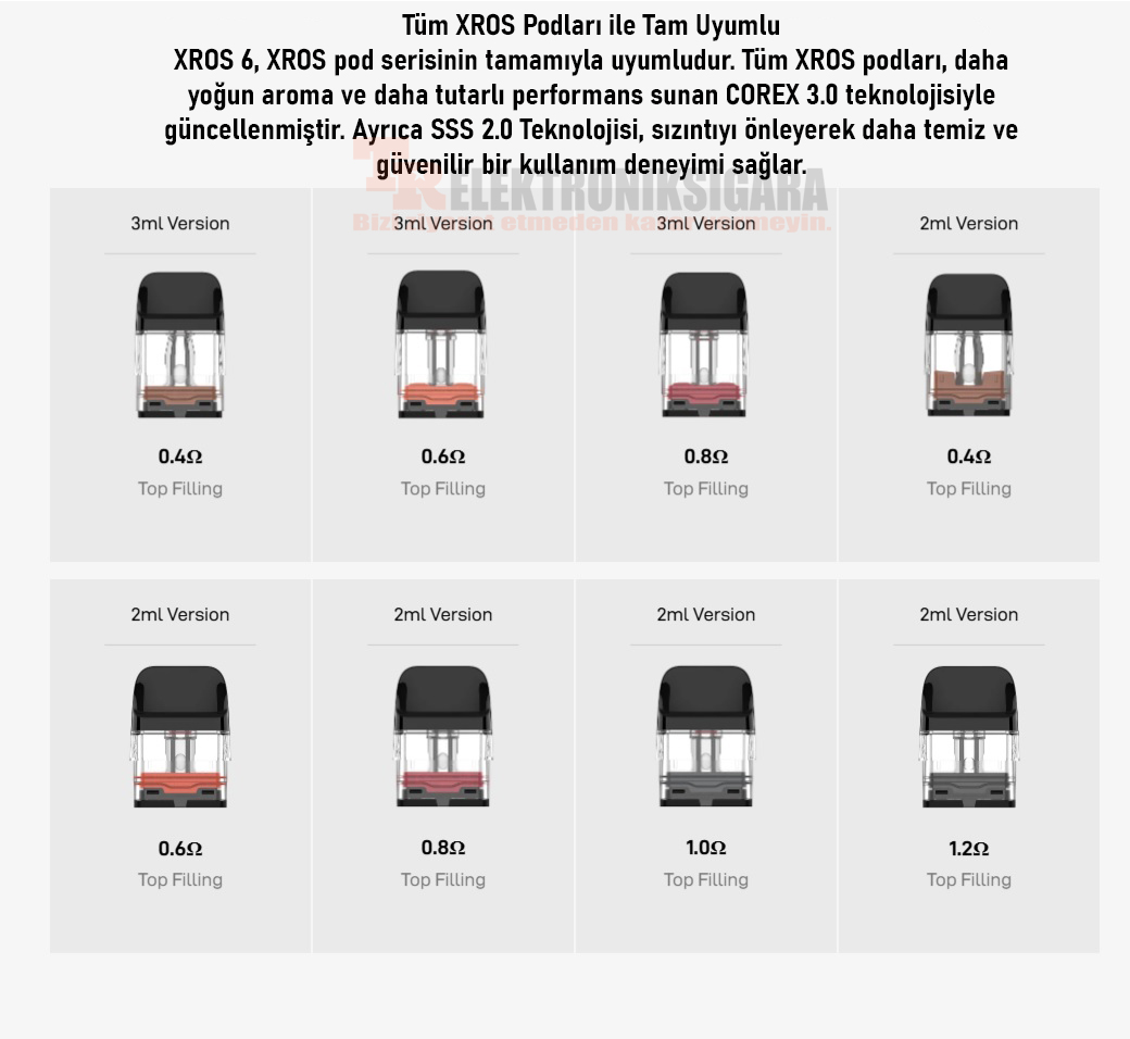 Vaporesso Xros 6 Pod Mod Kit Elektronik Sigara 1800mAh 