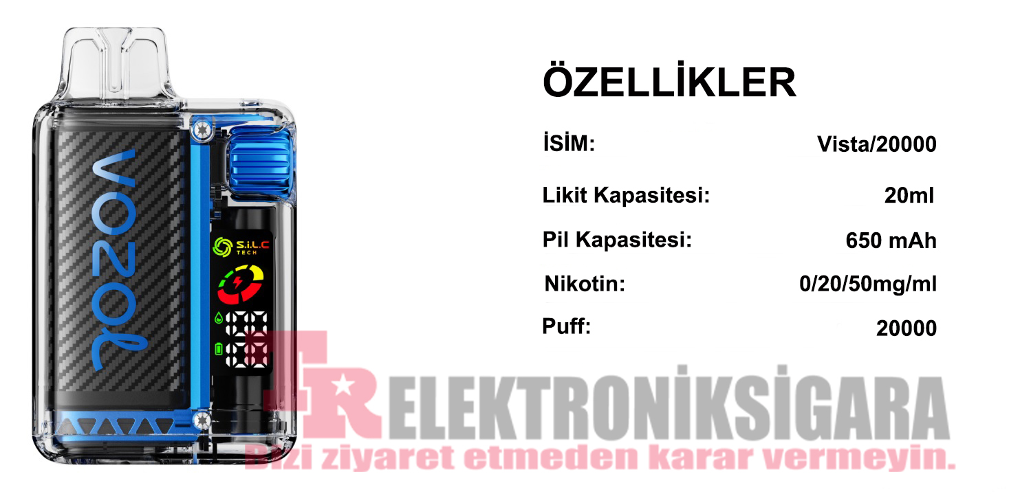 Vozol Vista 20000 Puff Bar %5 Nikotin Cherry Cola